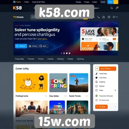 Interface do usuário em k58.com e sua usabilidade